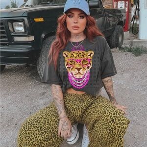 Graphic Leopard Print T-Shirt XS-3X
